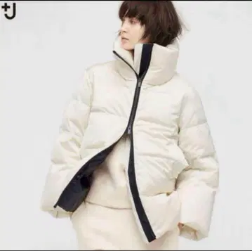 유니클로 +J 질 샌더 다운 볼륨 자켓 S 화이트