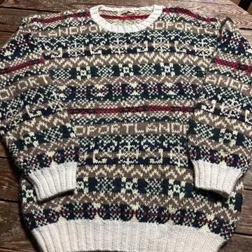 PORTLAND 포틀랜드 페어아일 패턴 니트 스웨터 L 사이즈