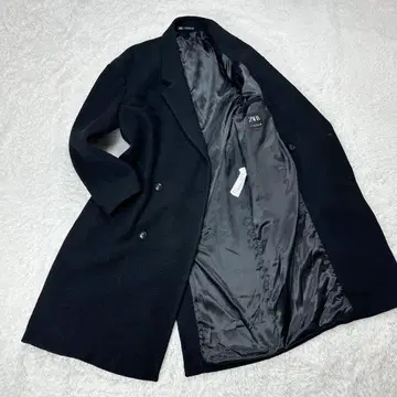새상품급 ZARA 자라 체스터 코트 더블 브레스트 융모 맥시 길이 XL