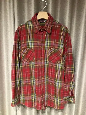 BIG MAC 체크 무늬 플란넬 셔츠 레드 계열