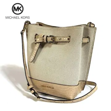 [ 새상품급 ] 마이클코어스 캔버스 가죽 숄더백 카멜