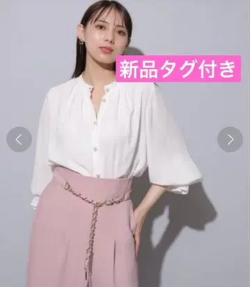 228 [택 포함 새상품] Mystrada 펄 단추 블라우스