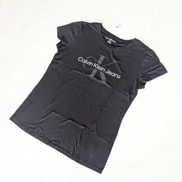 Calvin Klein Jeans T셔츠 S 여성용 로고 반팔 블랙