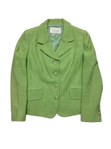 새상품급 Harrods 라이트 그린 테일러드 자켓 여성용 라메 있음