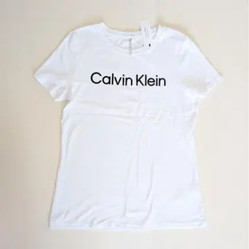 Calvin Klein T셔츠 L 화이트 크루넥 로고 화이트