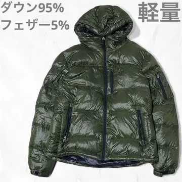 [ 새상품급 ] Doublefocus 남성용 초경량 다운 자켓 카키 후드