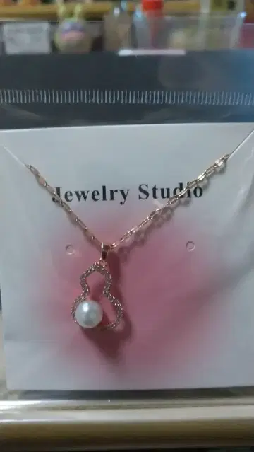 엘레강트한 진주 핑크 골드 목걸이