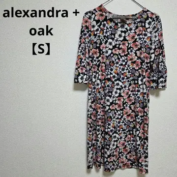 alexandra + oak [ S ] 꽃무늬 반팔 무릎 기장 원피스