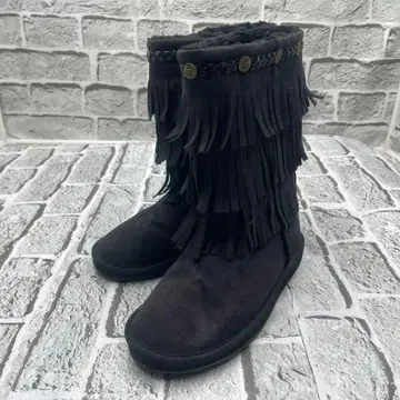 반스 프린지 부츠 스웨이드 블랙 미들 기장