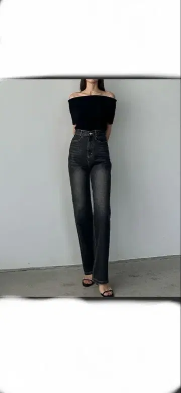 하이웨스트 스트레이트 데님 블랙 / X-LARGE