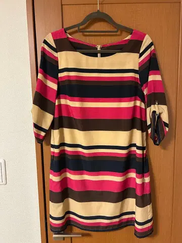 [새상품급] 스트라이프 오부 소매 원피스