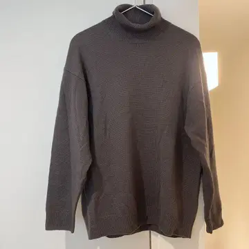 IENA 터틀넥 니트 울 혼방 브라운 프리 사이즈