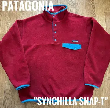 Patagonia 신틸라 스냅 T 빨간색 x 스카이블루 M 플리스