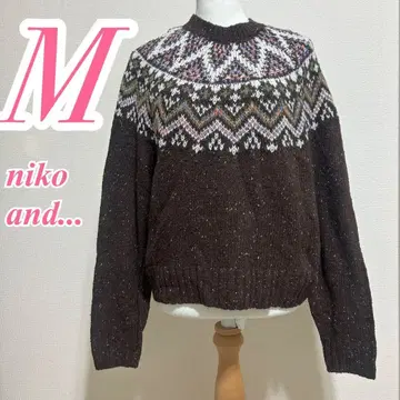 니코앤드 M 믹스 니트 긴팔 스웨터 올 패턴