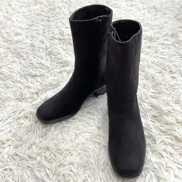 컨디션 최상 탑 드라이 사이드 지퍼 숏부츠 스웨이드 23cm 블랙