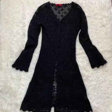 레이스 짜임 블랙 가디건 긴팔