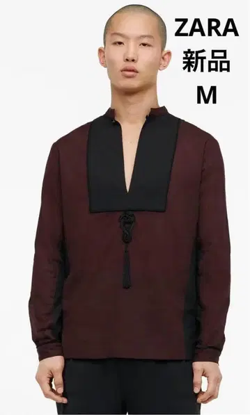 새상품 M ZARA 대비 카프탄 셔츠 브라운