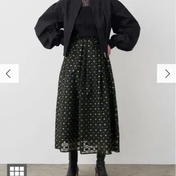 ELENDEEK 오간자 턱 볼륨 스커트 02 사이즈