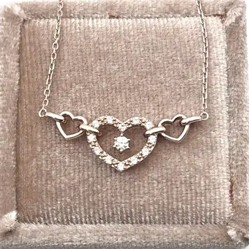 사만다 티아라 목걸이 스털링 실버 하트 골드 톤