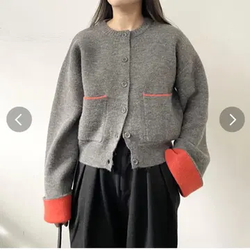 새상품 알파카 터치 더블 페이스 니트 가디건 차콜/LIAN