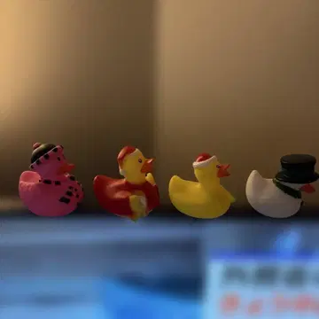 크리스마스 오리 피규어 4개 세트