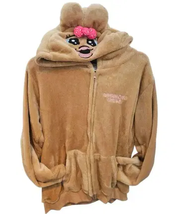 빤쮸토끼 갸루 후드 부착 후드티 보아 지퍼