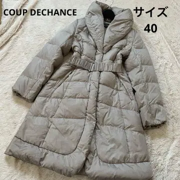 COUP DECHANCE 숄카라 베이지 롱 다운 코트