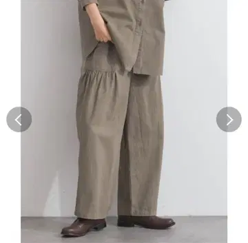 Lupilien 앤티크 트윌 베이커 개더 벌룬 팬츠 모카