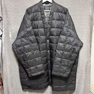 TAION 블랙 퀼팅 자켓 파우치 포함 다운 가디건