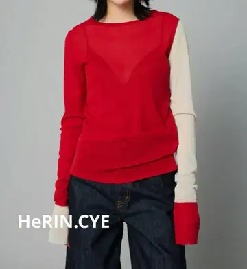 새상품 HeRIN.CYE 크루넥 메쉬 이너 상의
