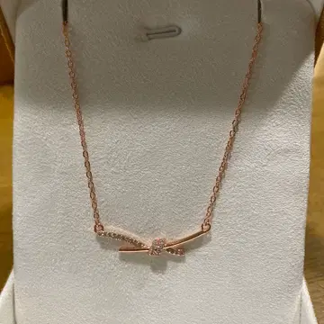 로즈 골드 리본 목걸이