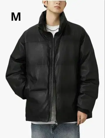 다운 자켓 남성용 패딩 자켓 PU 겨울 의류 인조 가죽 무지 두꺼운 원단