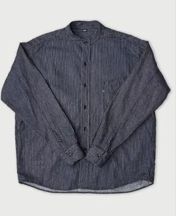 45R 평x거즈 이중직 스탠드 셔츠 (인디고)