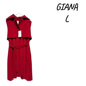 [ 새상품 ] GIANA L 사이즈 레드 슬리브리스 원피스 드레스