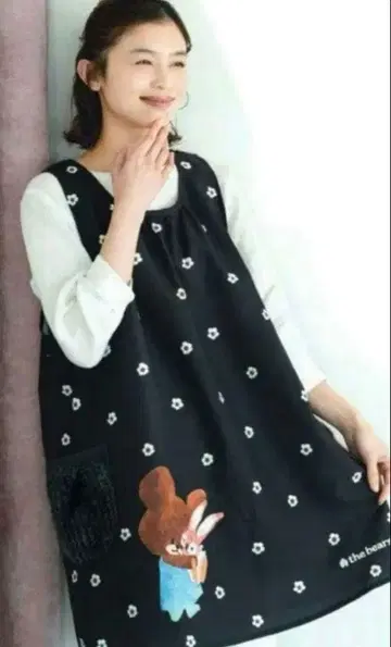 곰돌이 에코백 미니 꽃무늬 모노톤 블랙