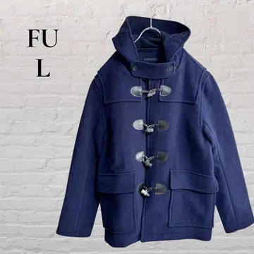[ FU ] [ L ] 더플 코트 남성용 네이비 울 후드 부착 도톰