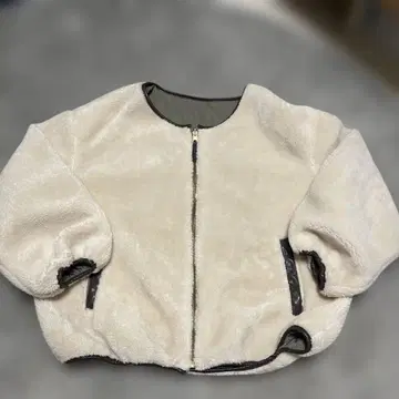 VIS 크림색 플리스 보아 자켓