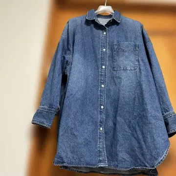어반 리서치 서니 라벨 데님 오버 사이즈 와이드 셔츠