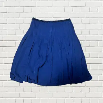 빈티지 파란색 무릎 기장 플레어 스커트