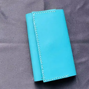 천연 가죽 스카이블루 가죽 키케이스