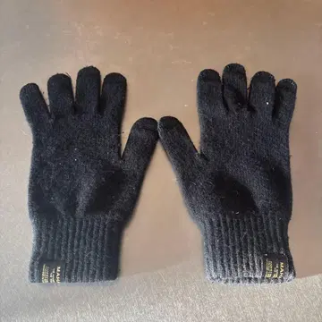 MAHARISHI 블랙 울 5손가락 장갑