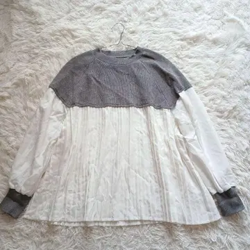 prose verse 니트 플리츠 도킹 풀오버 상의 F