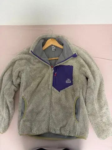 CHUMS 플리스 자켓 그레이/퍼플