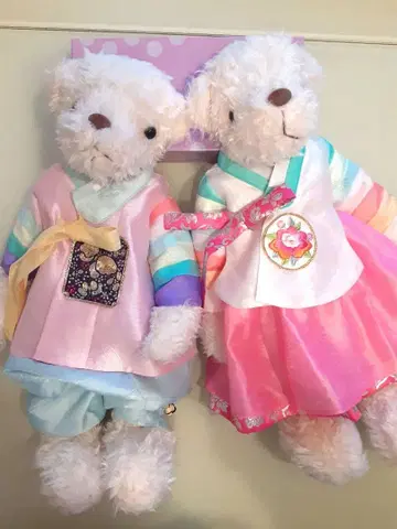 저고리 봉제 인형 2체 세트