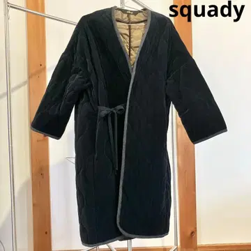 새상품급 squady 퀼팅 코트 벨로아풍 트렌드 블랙 일본제