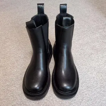 블랙 사이드 고어 부츠 합성 피혁