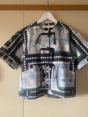 ASADONCLOUD 패치워크 프린트 자켓