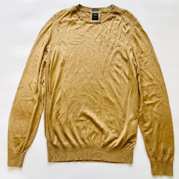 휴고보스 긴팔 니트 실크 캐시미어 혼방 크루넥 카키 L 사이즈