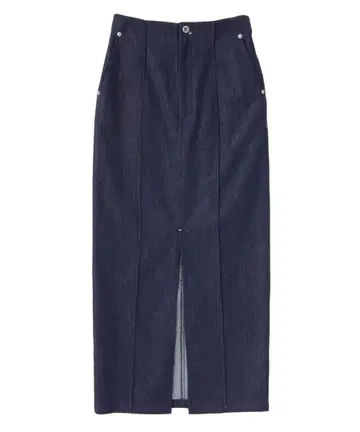 aimeine 라메 데님 슬릿 스커트