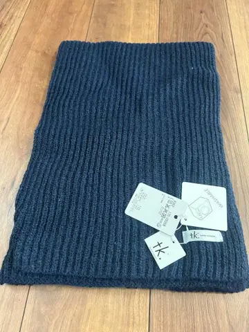 다케오 키쿠치 네이비 니트 머플러 약 177cm 30cm